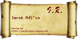 Imrek Róza névjegykártya